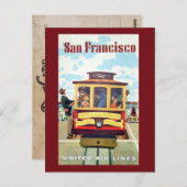  San Francisco Cable Car Travel Briefkaart (Voorkant / Achterkant)