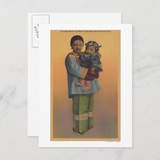 San Francisco, CAChinese Vrouw & Baby Briefkaart (Voorkant / Achterkant)