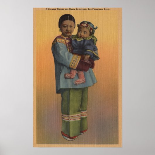 San Francisco, CAChinese Vrouw & Baby Poster (Voorkant)