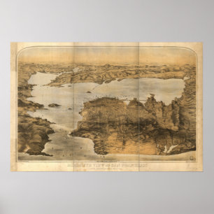 San Francisco California 1876 Panoramic Map Poster