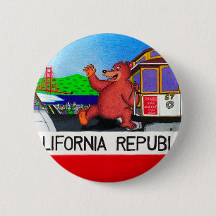 San Francisco California Beer Flag 2 Ronde Button 5,7 Cm