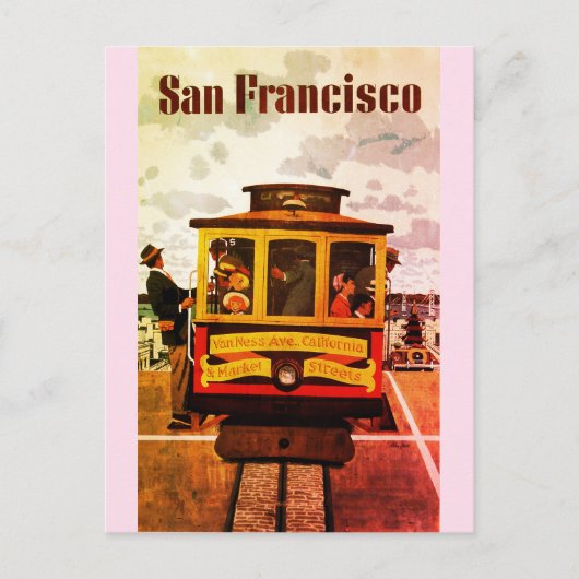 San Francisco California Cable Car Briefkaart (Voorkant)