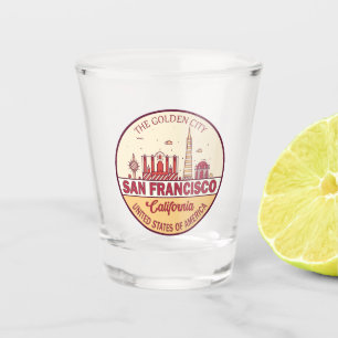 San Francisco California City Skyline-embleem Shot Glas