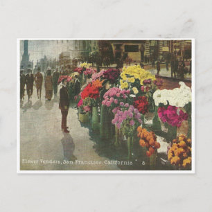  San Francisco California Flower Vendor Briefkaart