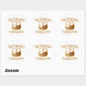 San Francisco California Gold Ronde Sticker (Vel)