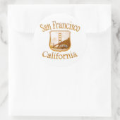 San Francisco California Gold Ronde Sticker (Tas)