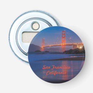 San Francisco California Golden Gate Bridge Button Flesopener
