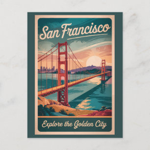 San Francisco California Golden Gate Bridge reizen Briefkaart