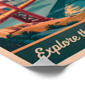 San Francisco California Golden Gate Bridge reizen Poster (Hoek)