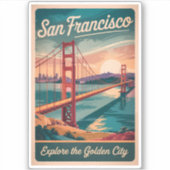 San Francisco California Golden Gate Bridge reizen Sticker (Voorkant)