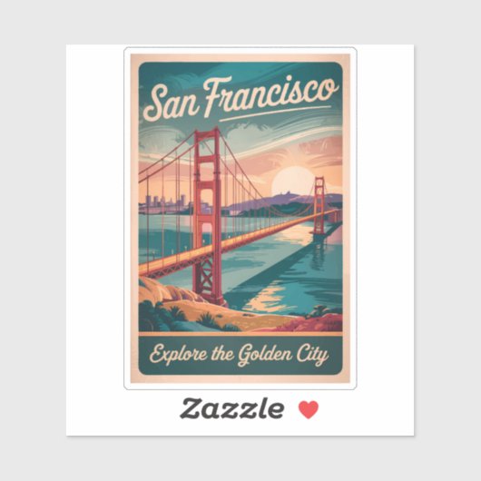 San Francisco California Golden Gate Bridge reizen Sticker (Vel)