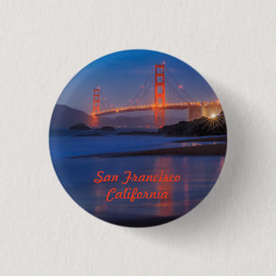 San Francisco California Golden Gate Bridge Ronde Button 3,2 Cm