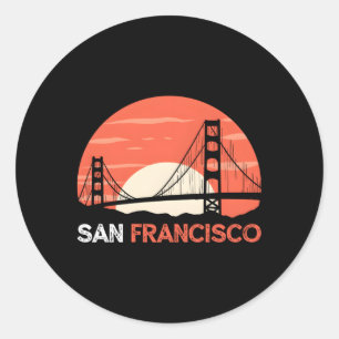 San Francisco California Golden Gate Bridge Ronde Sticker
