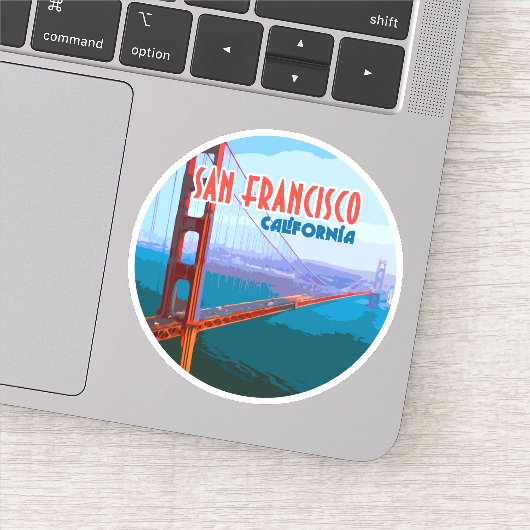 San Francisco California Golden Gate Bridge Sticker (Detail)