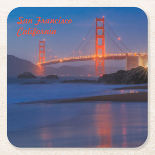 San Francisco California Golden Gate Bridge Vierkante Kartonnen Onderzetter