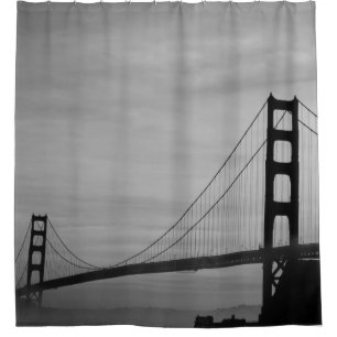 San Francisco California Golden Gate Cool B&W Douchegordijn