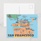 San Francisco California Highlights Cartes (Devant / Derrière)