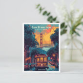 San Francisco California kunst reizen Briefkaart (Staand voorkant)