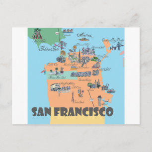 San Francisco California Map Briefkaart