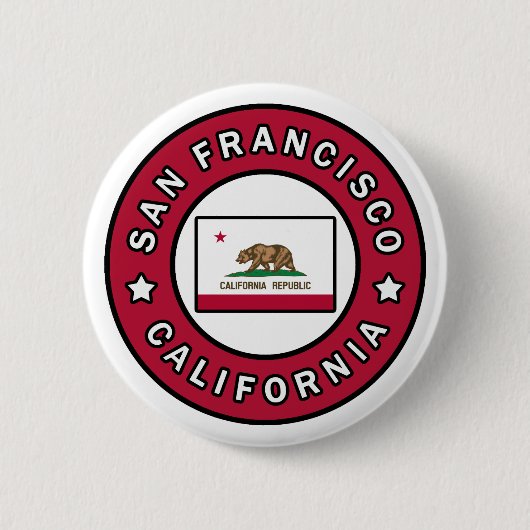 San Francisco California Ronde Button 5,7 Cm (Voorkant)