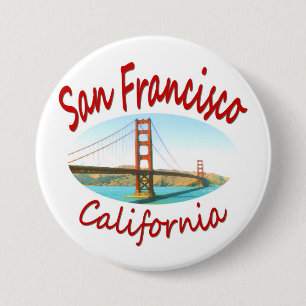 San Francisco California Ronde Button 7,6 Cm