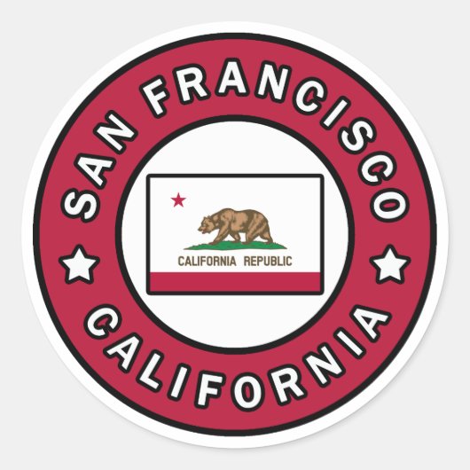 San Francisco California Ronde Sticker (Voorkant)