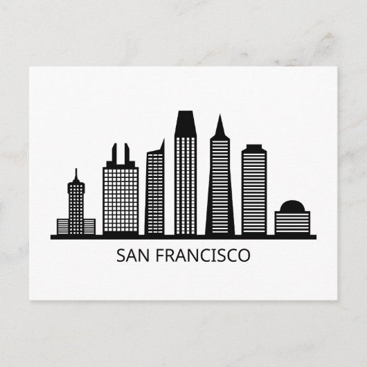San Francisco California Skyline Briefkaart (Voorkant)