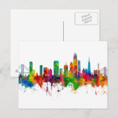 San Francisco California Skyline Briefkaart (Voorkant / Achterkant)
