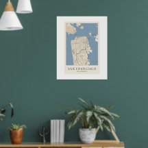 San Francisco California Stadkaart Poster | Minima