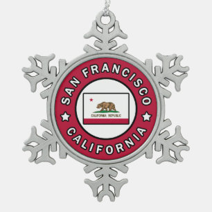 San Francisco California Tin Sneeuwvlok Ornament