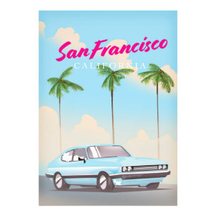 San Francisco California Tropical Reisposter Foto Afdruk