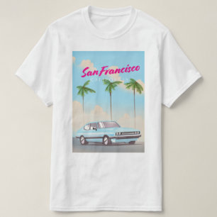 San Francisco California Tropical Reisposter T-shirt