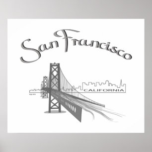 San Francisco, Californië - Grijs Poster