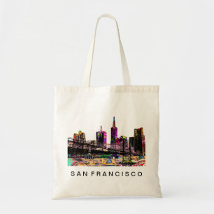 San Francisco, Californië in graffiti Tote Bag