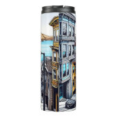San Francisco, Californië Stripboek Style Art Thermosbeker (Achterkant)
