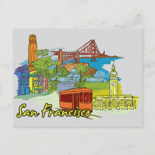 San Francisco, Californische beroemde stad Briefkaart