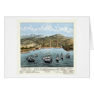 San Francisco, carte panoramique de CA - 1847