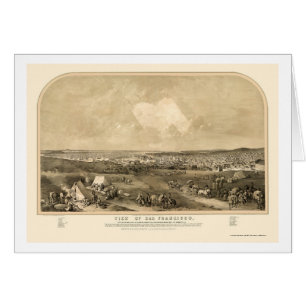 San Francisco, carte panoramique de CA - 1851