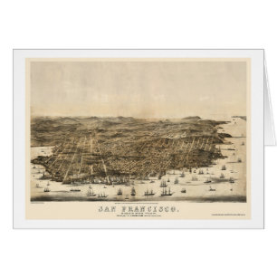 San Francisco, carte panoramique de CA - 1864