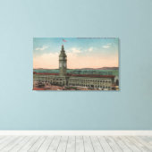 San Francisco, CAUnion Ferry Terminal Building Canvas Afdruk (Insitu (Houten vloer))