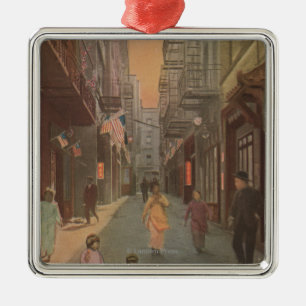 San Francisco, CAView of Old Chinatown Street Metalen Ornament