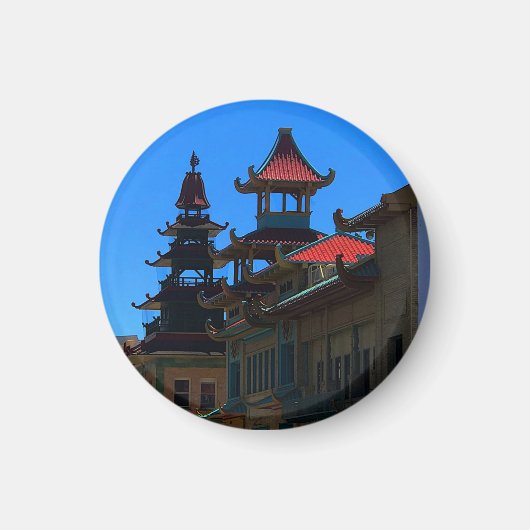 San Francisco Chinatown #10 Round Magnet Magneet (Voorkant)