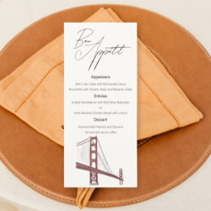 San Francisco Chique Trouwmenu met tekening Menu