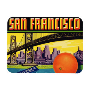 San Francisco Citrus Label Magnet Magneet