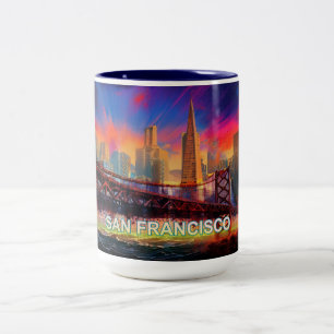 San Francisco City aan de baai Tweekleurige Koffiemok