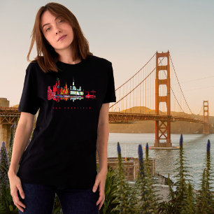San Francisco City Bridge Zonsondergang Reis Tee T-shirt