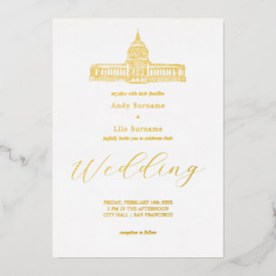 San Francisco City Hall Folie Uitnodiging