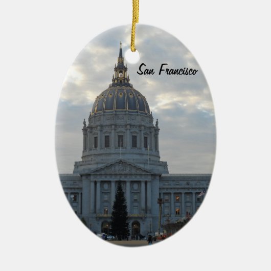 San Francisco City Hall Keramisch Ornament (Voorkant)