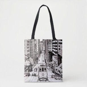 San Francisco City Pen en Inkt Drawing Draagtas