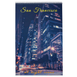 San Francisco CityScape bij Night Scene Kalender